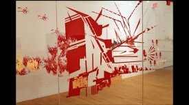 Corrie Slawson Executes a Screen Print on a 70-foot Long Glass Wall